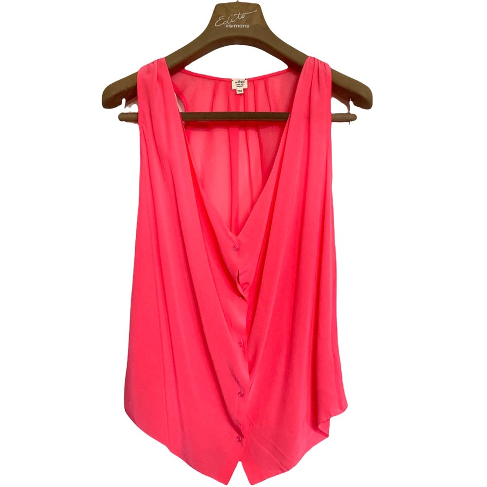 XXS•NWT•ARITZIA•WILFRED•100% SILK NEON GLOW FLOWY BLOUSE•